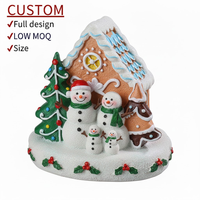 Figurine en résine personnalisée maison de pain d'épices de Noël, artisanat décoratif, cadeau de fêtes en gros, petite commande disponible