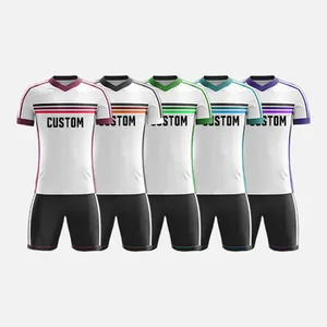 Camisa de futebol em tecido jacquard personalizado, roupa esportiva de poliéster de secagem rápida, uniforme de futebol, novidade rápida