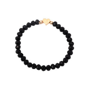 Beaded Bracelets <b>Set</b> Rose <b>Gold</b> Plated Geometric Black Stone Women's Fashion Jewelry Gift - Product Image 5