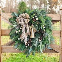 Couronne de cyprès artificielle verte en vrac, style pin de Norfolk, pour décoration intérieure, cheminée, Noël, Pâques, Nouvel An