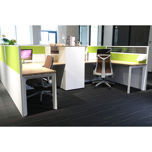 Venta al por mayor contemporáneo de cubículo en forma de <span class=keywords><strong>l</strong></span> estación de trabajo de oficina cuatro personas - Product Image 1