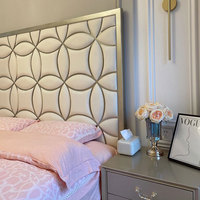 Ensemble de chambre à coucher en bois massif minimaliste de luxe, design de tête de lit haut de gamme unique, meubles de style antique européen, hôtel, appartement