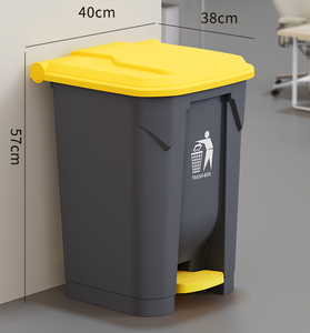 سلة مهملات بلاستيكية بدواسة وغطاء سعة 15/20/30/50/80/100 لتر بسعر الجملة من مصنع صيني - Product Image 3