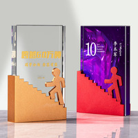 Trophée personnalisé en cristal avec gravure métallique, nouveau design, pour les récompenses annuelles d'honneur et d'excellence de l'entreprise