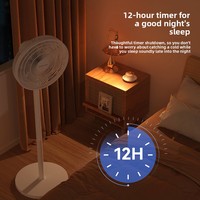 Ventilateur sur pied intelligent super silencieux 2-en-1, ventilateur de table et sur pied avec commande vocale, capteur de vent de refroidissement intelligent, ventilateur blanc