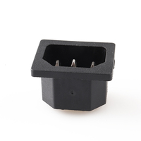 Conector IEC, Terminal de PCB Encastrable, Enchufe Macho C14, 1 Salida de CA, Enchufe de Extensión Industrial para Piso, Latón, Cobre, Nailon, 10A, CN