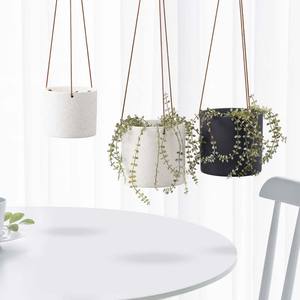Grand <span class=keywords><strong>pot</strong></span> <span class=keywords><strong>de</strong></span> fleurs en céramique blanche mate pour intérieur et extérieur, jardinière suspendue, décor <span class=keywords><strong>de</strong></span> jardin et <span class=keywords><strong>de</strong></span> balcon, intérieur et extérieur en céramique - Product Image 1