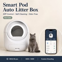 Kotak Pasir Kucing Pintar Pembersih Otomatis 76L 10kg Kontrol WiFi APP Toilet Hewan Peliharaan Tertutup Besar Bebas Bau