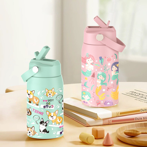 2024 Kids Water Bottle With Straw Lid 12oz Stainless Steel Water Bottles Bpa Free Water Bottle For School Reusable - Product Image 5