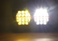 Phare LED pour moto, 7 pouces, double faisceau, lentille en nid d'abeille blanc ambre pour Harley Touring Road Glide Street Glide