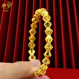Лидер продаж, индийские ювелирные изделия из Дубая, ювелирные изделия, браслеты 24 карат, позолоченные выдолбленные цветы, тотем невесты, золотой браслет, оптовая продажа - Product Image 4