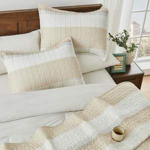 Juego <span class=keywords><strong>de</strong></span> edredón <span class=keywords><strong>de</strong></span> verano a bajo precio a rayas Beige, <span class=keywords><strong>colchas</strong></span> <span class=keywords><strong>de</strong></span> estilo Simple para hombres, colcha <span class=keywords><strong>de</strong></span> dormitorio <span class=keywords><strong>de</strong></span> poliéster <span class=keywords><strong>de</strong></span> alta calidad - Product Image 5