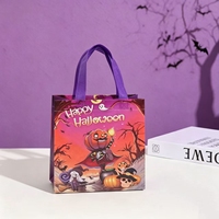 Sac fourre-tout créatif personnalisé en feutre non tissé durable et écologique pour Halloween, sac cadeau citrouille pour enfants, sac à bonbons, accessoires de fête