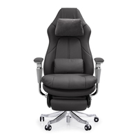 Chaise de gaming électrique haut de gamme en cuir pleine fleur avec fonction inclinable et base métallique robuste pour l'e-sport