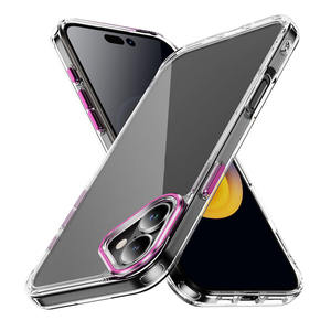 Funda Protectora de Lente de Cámara Metálica, Antigolpes, Híbrida de TPU Suave y PC Rígido, Transparente, para <span class=keywords><strong>iPhone</strong></span> 17, 16 Plus, 15, 14, 13, <span class=keywords><strong>12</strong></span> - Product Image 1