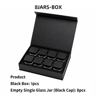 Kit d'emballage magnétique pour concentrés, taille standard, 8 pièces, prêt à expédier, avec bocaux en verre, étiquettes autocollantes pour couvercles et style personnalisé