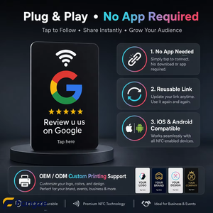 Kartu Ulasan Google NFC NTAG215 yang Dapat Diprogram dengan Kode QR, Tahan Air, Kartu Bisnis <span class=keywords><strong>YouTube</strong></span> TikTok Facebook OEM ODM - Product Image 3