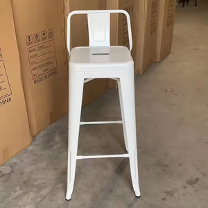 Phật sơn dựa vào ghế nhà sản xuất chuyên nghiệp đánh bóng cổ đầy màu sắc mộc mạc kim loại thanh ghế phân với tựa lưng - Product Image 2