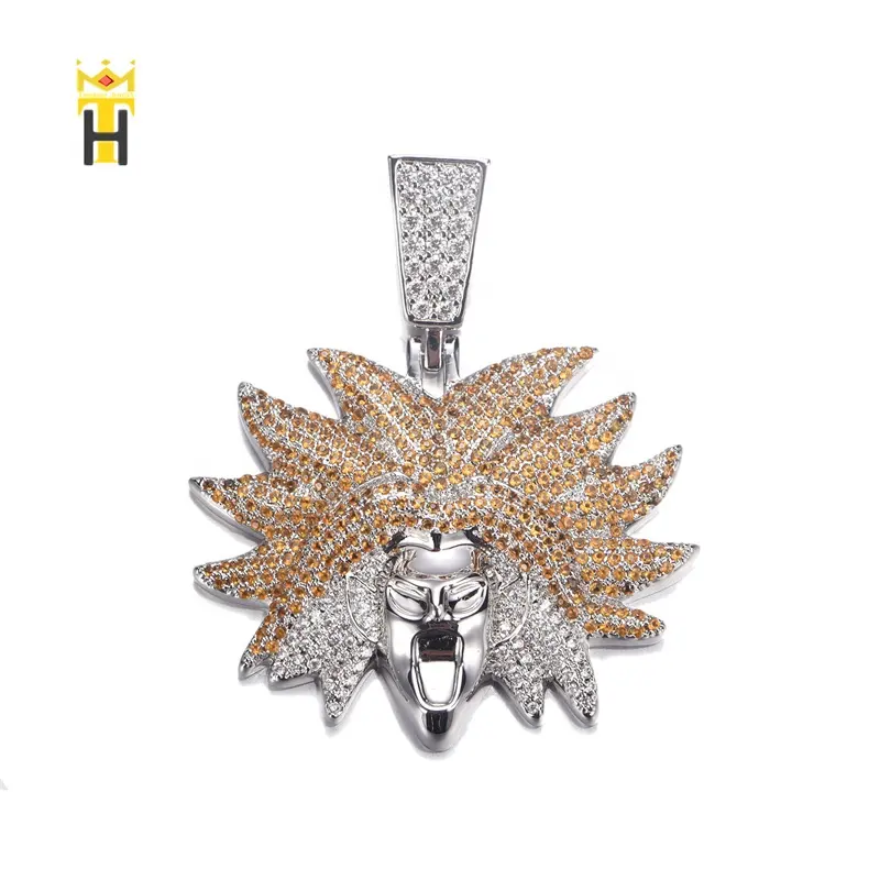 Đầy Đủ Zirconium Mặt Dây Chuyền Mạ Hiphop Bling Iced Out Cz Biểu Tượng Tùy Chỉnh Cartoon Pendant