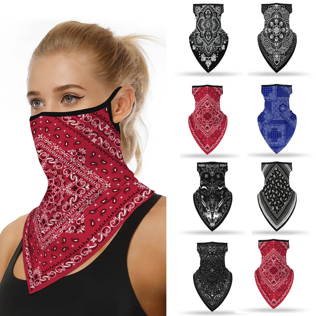 Outdoor Print Seamless Magic Scarf Ear Hook Sports Scarf Neck Tube Face Dust Riding Bandana UV Protection Neck Gaiter Scarf