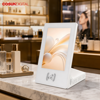 Écran publicitaire LCD compact de comptoir pour affichage numérique de bureau, idéal pour les comptoirs de magasin et les réceptions