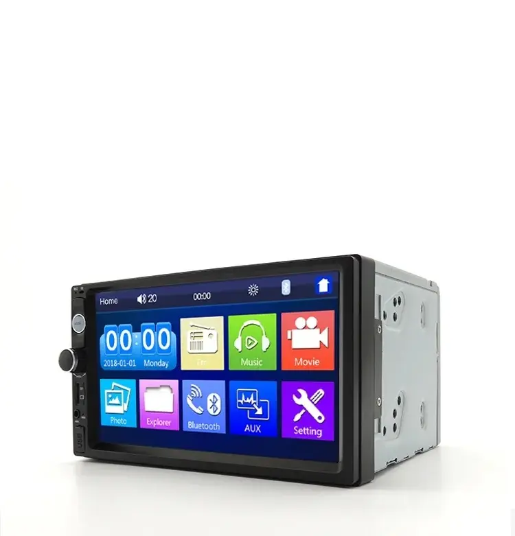 टच स्क्रीन घूर्णन बटन रिवर्स हाथों से मुक्त बात एफएम दर्पण लिंक यूएसबी रेडियो 7 "दोहरी पिंड 1080P HD MP5 प्लेयर डीवीडी