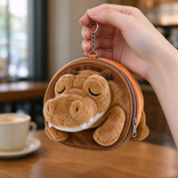 Porte-clés personnalisé en peluche, porte-monnaie en forme de crocodile, pochette zippée, mini portefeuille, design animal adorable pour cadeau d'anniversaire ou de Noël