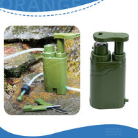 Filtre à eau de survie Pompe manuelle avec boussole Multi-outils Allume-feu pour le camping en plein air Trousse de secours