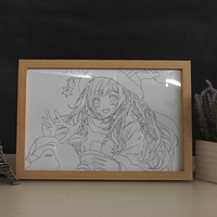 2024 Usb noël avatar anime fille lumière trois couleurs peinture petites veilleuses LED lumière et ombre peinture