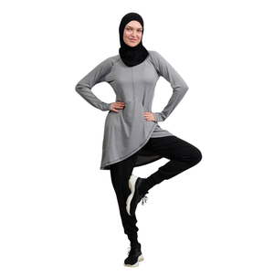 Breathable Essential <b>Modest</b> Training <b>Tops</b> Ice Green Regular Fit Layer-Free Quick Dry Fabric Women's Polyester/Cotton Sportswear - Product Image 5