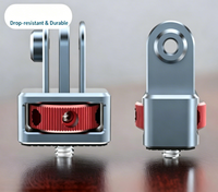 Adaptateur de vis en aluminium étanche 1/4 pour montage à trois griffes GoPro avec anneau de verrouillage et coussinet en silicone pour caméra d'action Insta360 DJI