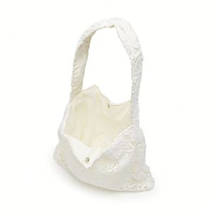 Bolso Tote de Lujo Blanco de Encaje Calado para Mujer, con Asa Única, Elegante, de Gran Capacidad, a la Moda, Tipo Hombro - Product Image 3
