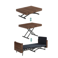 Meubles vintage créatifs du Guangdong, table/lits pliants convertibles en bois pour l'espace domestique
