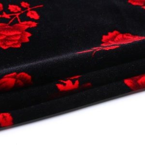 Tissu en velours tissé à motif floral africain en polyester doux, style africain, échantillon gratuit, pour vêtements - Product Image 3