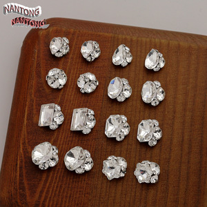 Strass pour nail art Nantong, à dos plat, accessoires de bijouterie DIY, Bling Bling, formes rectangulaires, polygonales, carrées, pentagonales, coniques, losanges - Product Image 1