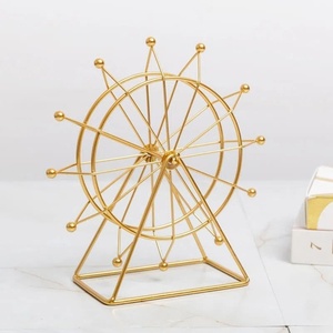 Decoración Creativa de Lujo para el Hogar, Adornos Modernos para Sala de Estar, Artesanía Decorativa Hecha a Mano, Rueda de la Fortuna Luminosa Giratoria - Product Image 4
