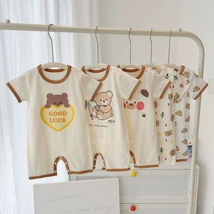 Wholesale Cotton Baby Rompers Bales <b>Short</b> Sleeve <b>Onesies</b> With Fun Prints For Infants Size 3 To 24 Months - Product Image 3