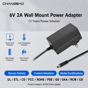 <span class=keywords><strong>Adaptateur</strong></span> d'alimentation AC/DC 6V 2000mA 12W, <span class=keywords><strong>adaptateur</strong></span> universel AC pour moniteur de tension artérielle numérique, <span class=keywords><strong>adaptateur</strong></span> d'alimentation 6V 2A pour vélo - Product Image 1