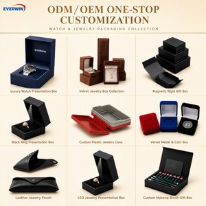 EVERWIN Custom Square MDF <b>Wooden</b> <b>Box</b> Medal Display <b>Box</b> Badge Gift Packaging <b>Box</b> Silk Screen Printing Custom Logo - Product Image 3