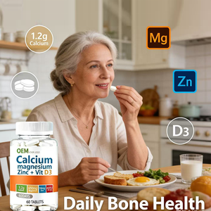Comprimés de calcium, magnésium, zinc et vitamine D3 les plus vendus, hautement absorbables, complément de collagène pour la force osseuse des adultes - Product Image 2