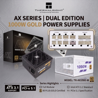 Gaming PC için Thermalright AX1000 1000W Güç Kaynağı 80+ Gold Tam Modüler PSU Hazır Stok