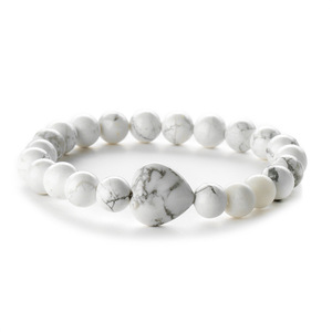 Daily Wear <b>Healing</b> Howlite Stone Jewelry New Fashion Trendy Heart Shaped Natural Malachite Beaded <b>Bracelets</b> for Couple Gift - Product Image 3