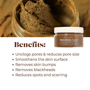 Masque nettoyant en profondeur et gommage à l'argile de café à haute efficacité 2-en-1 élimine les impuretés revitalise l'exfoliant nettoyant pour les pores de la peau - Product Image 3