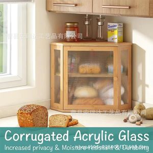Bamboo Wood Bread Box Double Layer Dustproof Storage Cabinet For <b>Kitchen</b> Countertop Home Use - Product Image 3
