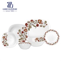 Service de table 26 pièces, best-seller, en stock, vaisselle en verre opale de haute qualité, assiettes et bols blancs en opale
