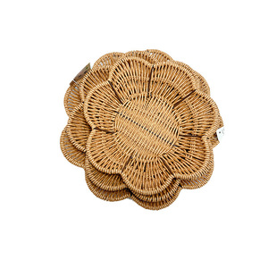 Juego de Platos para Aperitivos de Plástico Tejido, 3 Piezas, Color Marrón, Imitación Ratán, Frutero, Bandeja para Servir, Tamaños Grande, Mediano y Pequeño - Product Image 4