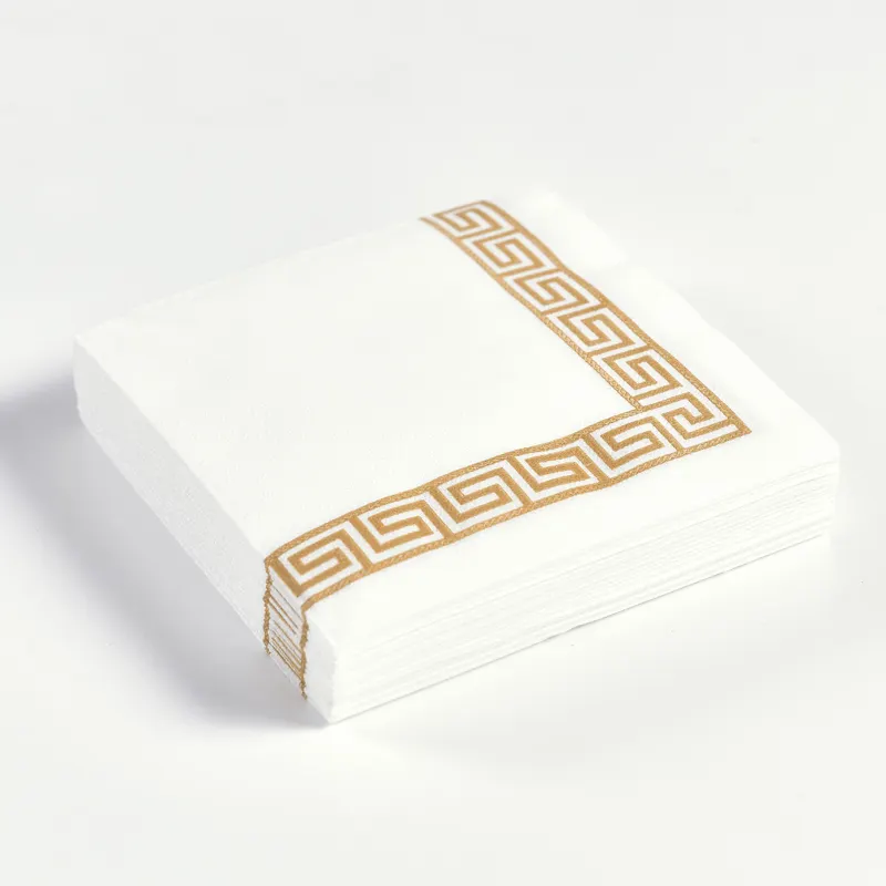 Top Quality Personalized Logo Napkins Linen Feel Beverage Napkins For Restaurant