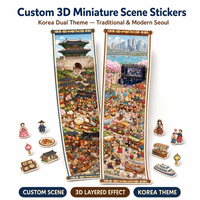 Autocollants de scène miniature 3D personnalisés superposés pour journal créatif, scrapbooking, album, planificateur, artisanat, cadeau