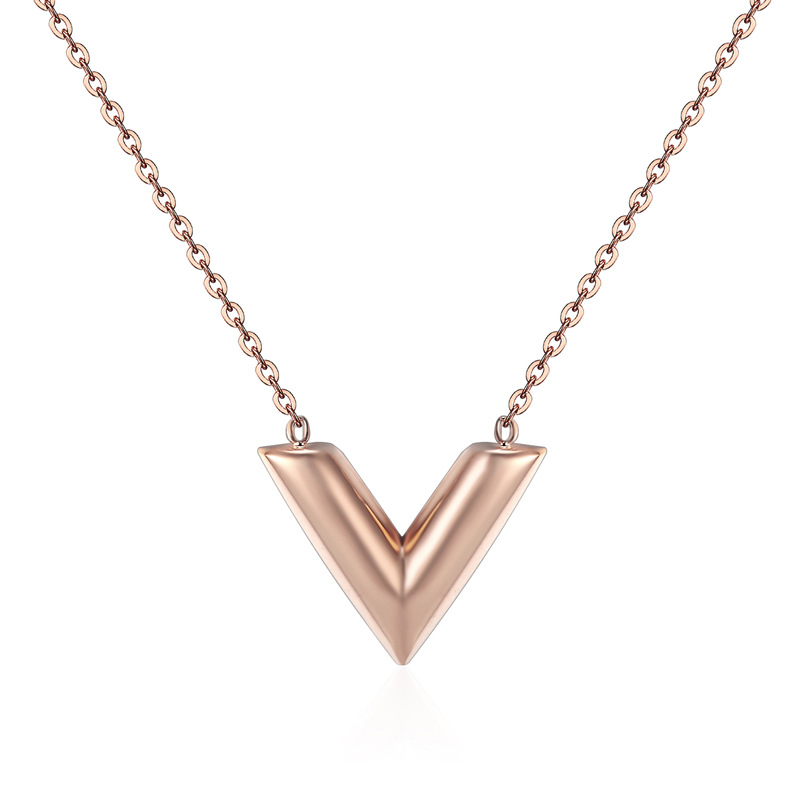 v necklace stainless steel