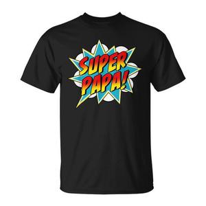 T-shirt Super Papa Super-héros de bande dessinée pour homme adulte, manches courtes, col rond, impression sérigraphiée, pour réunions de famille et fêtes - Product Image 1